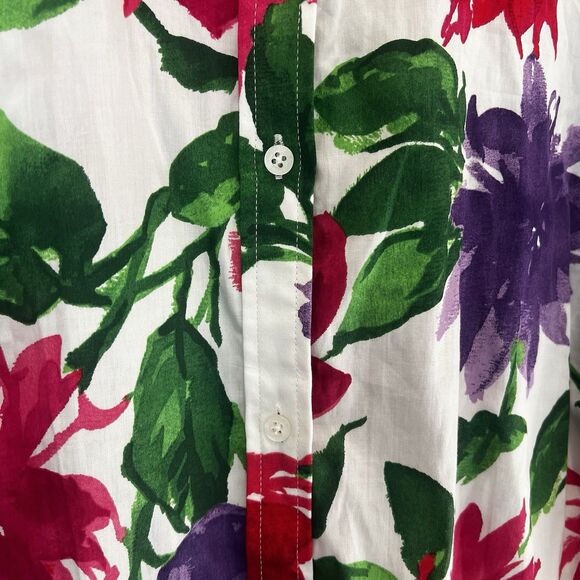 Vintage Ralph Lauren Size 3X Bright Multicolor Floral Women's Shirt Office Work - Picture 4 of 7